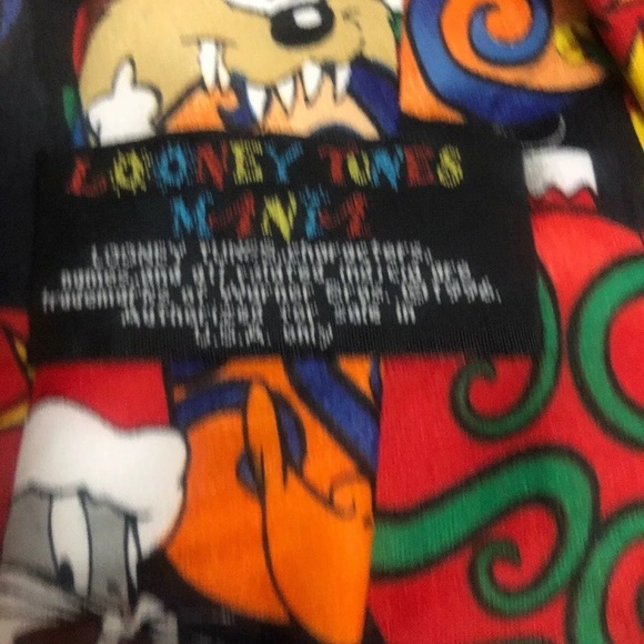 Vintage Looney Tunes Mania 1996 Christmas Tie - Picture 6 of 8